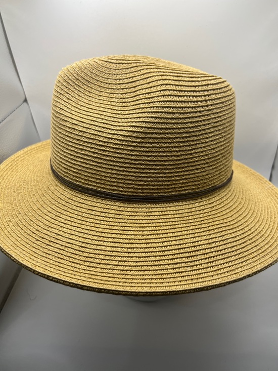 343. NWT. Scala Wide-Brim Hat in Light Tan with Dark Band main image 2